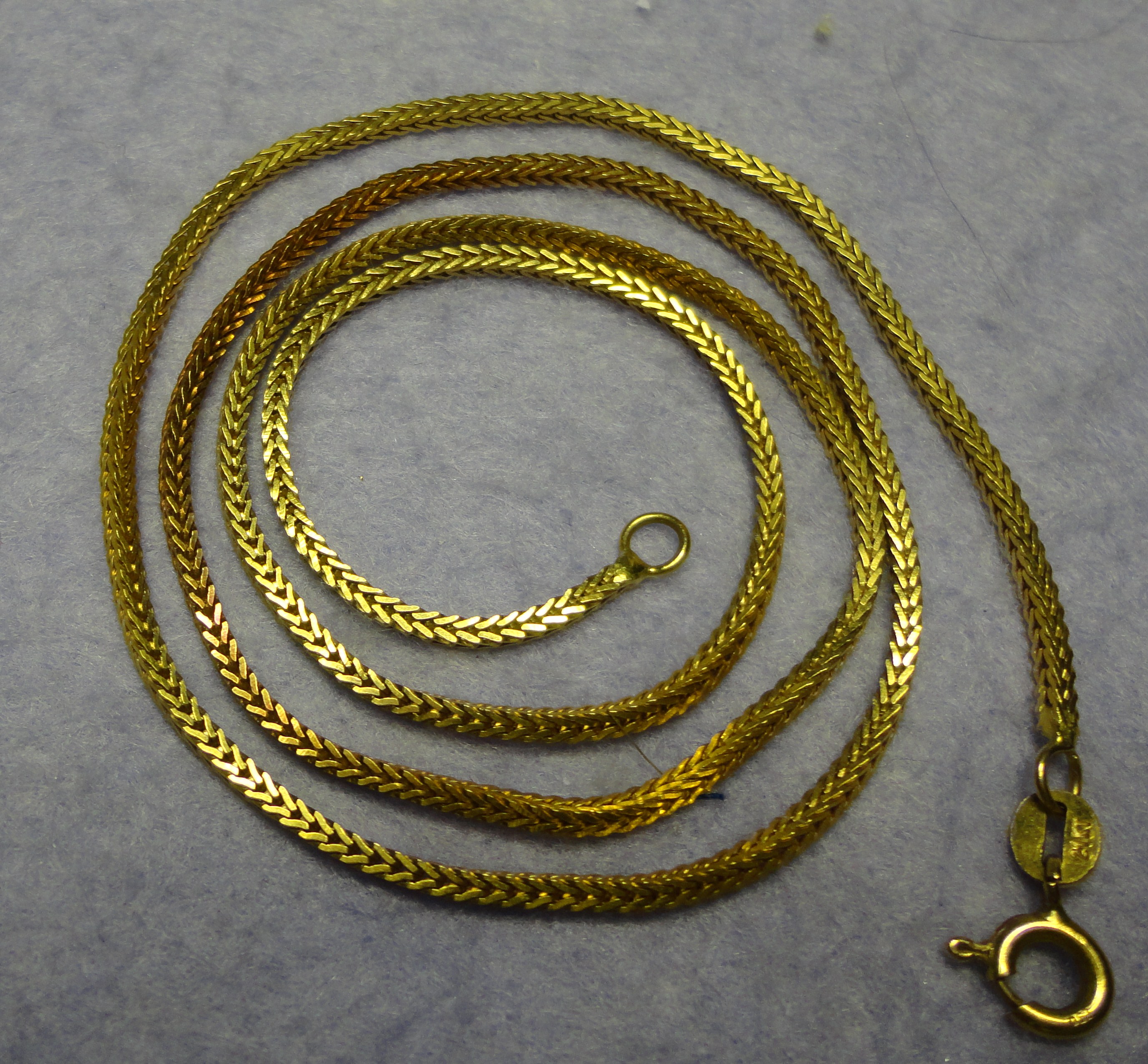 CHAIN 21KT 1.6 MM X 20 INCHES 10.7 GR